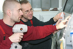 Bei der Arbeit - Mike St&ouml;ps und Stefan Jungandreas